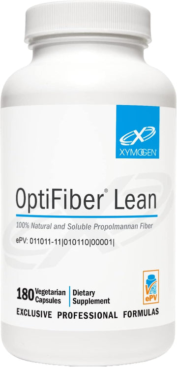 XYMOGEN OptiFiber Lean Fiber Supplement - Daily Fiber Capsules for Digestive Health + Cholesterol Metabolism Support - Gut Cleanse (180 Fiber Capsules)