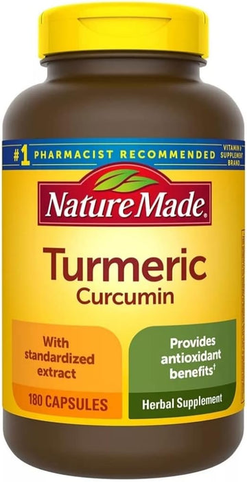 Nature Made Turmeric Curcumin 500 Milligram. Capsules (Antioxidant) Value Size 180 Ct