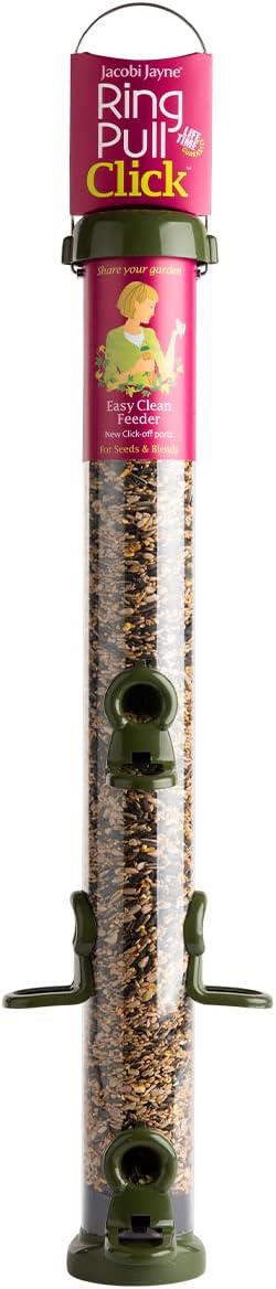 Jacobi Jayne Rp3-S3G Ring-Pull Click Large Seed Feeder, Green BirdRp3-S3G