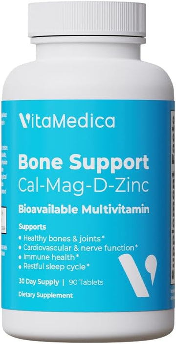 Vitamedica | Bone Support | Supplement For Bones And Joints | Calcium | Magnesium | Vitamin D & Vitamin K | Boron | Chelated Minerals | Bone Support | Natural Sleep | Made In Usa | 90 Ct | 30 Servings