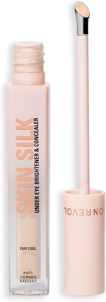 Revolution, Skin Silk Radiant Serum Under Eye Brightener, Hydrates & Smooths Under Eye With Hyaluronic Acid & Squalane, Vegan & Cruelty-Free, Medium Yellow, 4Ml