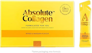 Absolute Collagen Marine Liquid Collagen Supplement For Women | New Mango & Mandarin Flavour, Supports Hair, Nail & Skin Health, 8000Mg Of Hydrolysed Collagen Per Sachet, Vitamin C | 14 Sachets