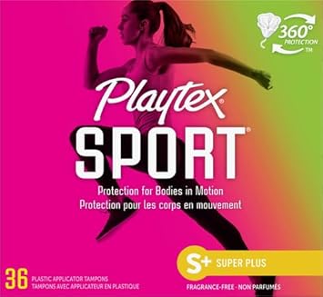 Playtex Sport Tampons, Super Plus Absorbency, Fragrance-Free - 36Ct