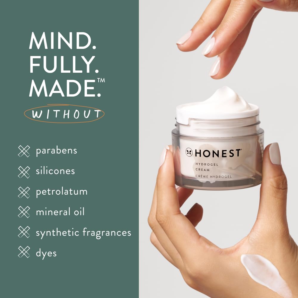 Honest Beauty Mini Hydrogel Cream with Hyaluronic Acid, Jojoba, + Squalane | Oil Free, Travel Size | EWG Verified, Vegan + Cruelty Free | .57 fl oz : Beauty & Personal Care