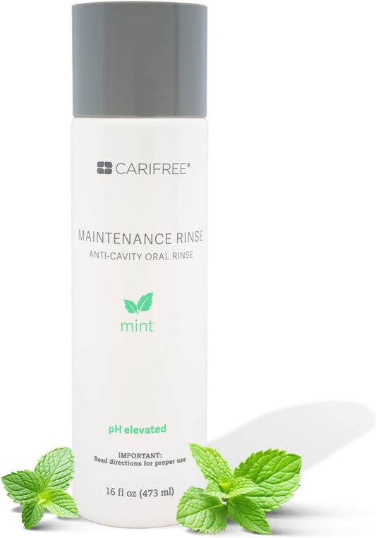 CariFree Maintenance Rinse (Mint): Fluoride Mouthwash | Dentist Recommended Anti-Cavity Oral Care | Xylitol | Neutralizes pH | Freshen Breath | Cavity Prevention | Alcohol Free