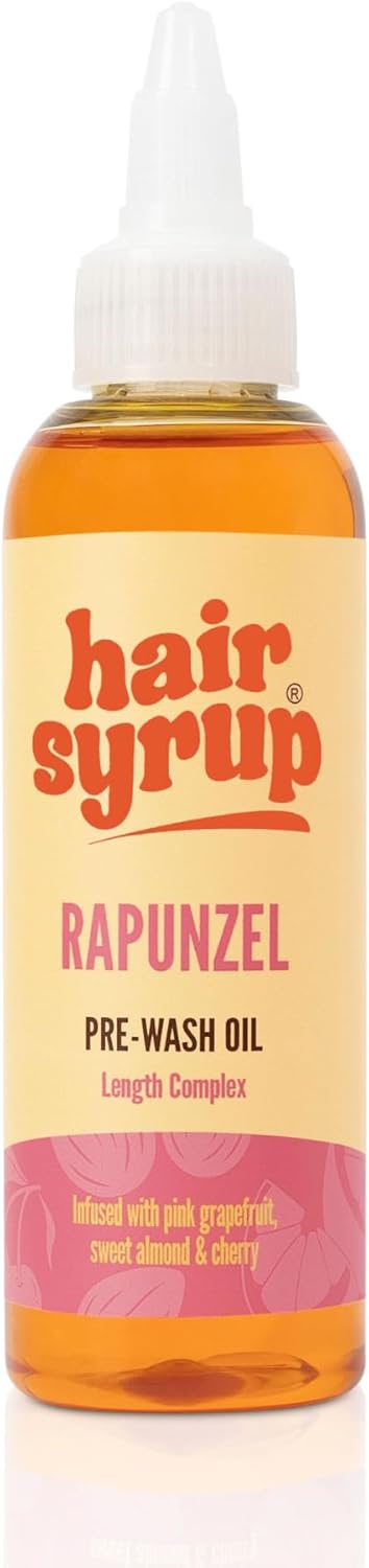 Hair Syrup | Rapunzel Pre-Wash Hair Oil | Infused With Pink Grapefruit, Sweet Almond & Cherry | Revitalise Your Scalp & Mind | Vegan | 100% Natural | 100Ml