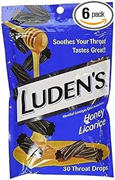 Luden's Soothing Throat Drops, Honey Licorice, 30 ct (Pack of 6) : Health & Household