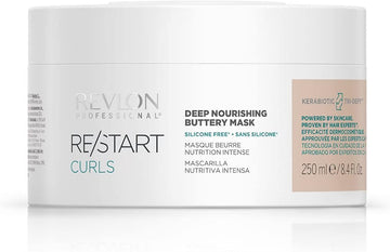 Revlon Professional Professional Re/Start Curls Deep Nourising Buttery Hair Mask, Vegan Treatment (250Ml) Frizz Control & Detangling, Silicone Free, Unisex, White