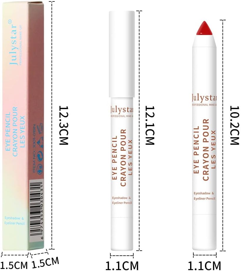 Julystar Color Makeup Polarized Monochrome Eye Shadow Stick Beauty Makeup Matte Shimmer Eye Shadow Cosmetics (A01#)