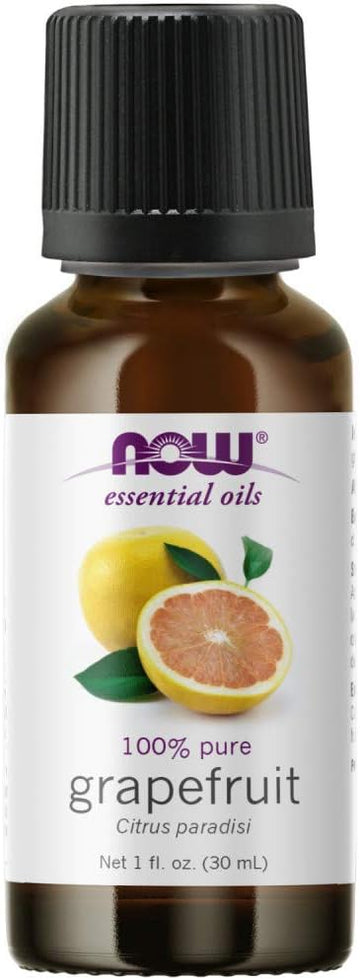 Now Essential Oils, Grapefruit Oil, Sweet Citrus Aromatherapy Scent, Cold Pressed, 100% Pure, Vegan, Child Resistant Cap, 1-Ounce
