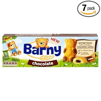 Barny Chocolate Kids Sponge Bear Biscuits 5 Packs 30G Case Of 7