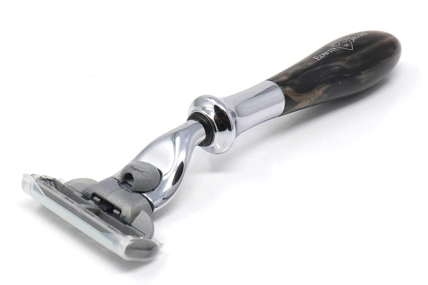 Edwin Jagger Plaza Imitation Black Marble Handle For A Gillette Mach3 Razor Cartridge (Imitation Ivory) : Beauty & Personal Care