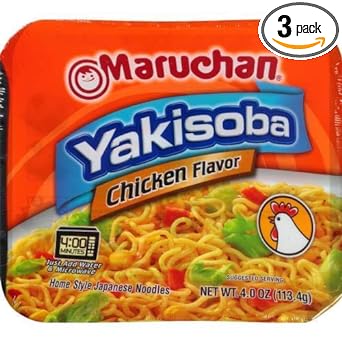 Maruchan Yakisoba Chicken Flavor Noodles, 4 Oz. (Pack of 3) : Everything Else