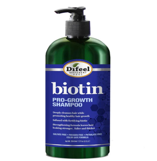 Difeel Pro-Growth Biotin Shampoo 12 Oz. - Biotin Shampoo For Thinning Hair And Hair Loss, Paraben-Free