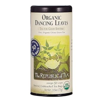 The Republic Of Tea Organic Dancing Leaves Green Tea, 50 Tea Bag Tin