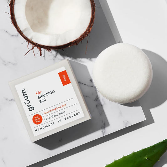 Grüum Nourishing Shampoo Bar 50G - Solid Shampoo Bars For Hair Up To 60 Washes - Plastic Free Vegan Bar For Men & Women - Paraben Free Rich Lathering Bars For All Hair Types