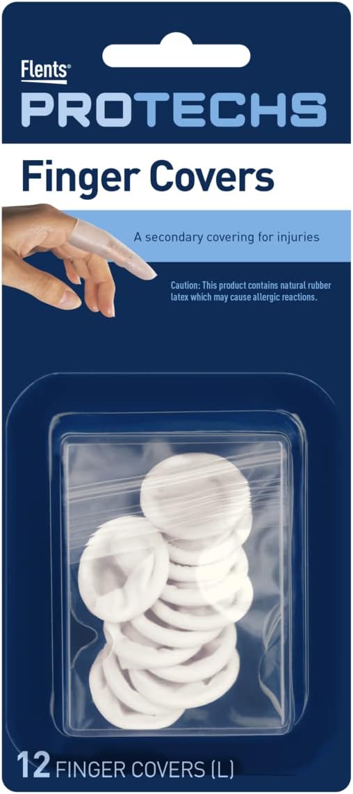 Flents First Aid Finger Covers, 12 Count, Large Protects Finger While Healing From Injury : Health & Household