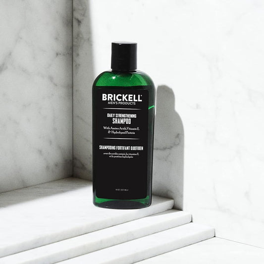 Brickell Men'S Products Daily Strengthening Shampoo For Men, Natural And Organic Featuring Mint And Tea Tree Oil To Soothe Dry And Itchy Scalp, Sulfate Free And Paraben Free, 3.4 Ounce, Scented