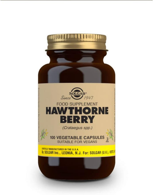 Solgar Full Potency Hawthorne Berry Vegetable Capsules, 100 Count