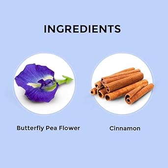 Blue Tea - Butterfly Pea Flower Cinnamon Herbal Tea - 30 Tea Bags || Antioxidant Rich || Herbal Tea - Caffeine Free - Calming Tea - Flower Based - Vegan - Non-Bitter - Non-Gmo| Eco Conscious Tin Pack