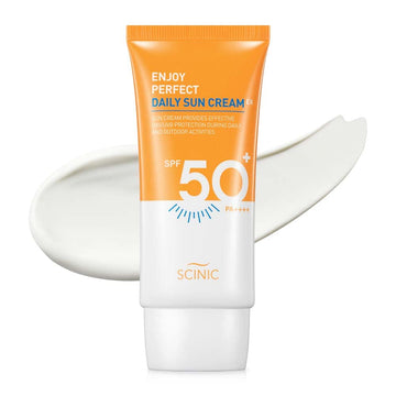 Scinic Enjoy Perfect Daily Sunscreen Ex Spf50+Pa+++ 1.69 Fl Oz(50Ml) | No Shine, Sticky Feeling! Matte, Refreshing Light Daily Sun Cream For Uv Protection | Korean Skincare