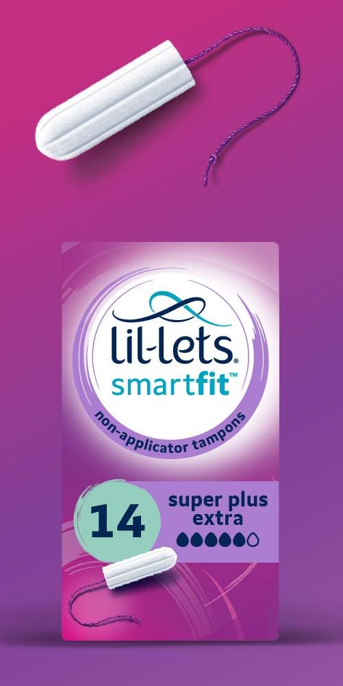 Lil-Lets Non-Applicator Super Plus Extra Tampons, 1 Pack of 14, Very Heavy Flow