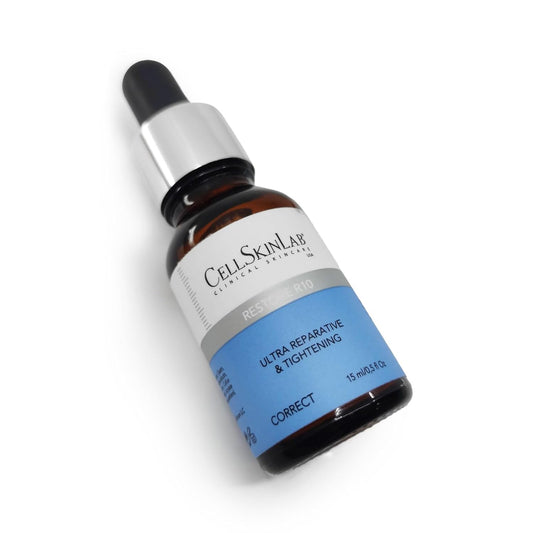 Restoring And Tightening Serum By Cellskinlab – Restore R10 - Reparative Skincare For Damaged Skin – Antiaging Solution With Ultra Clear Resveratrol 10%, Collagen And Elastin