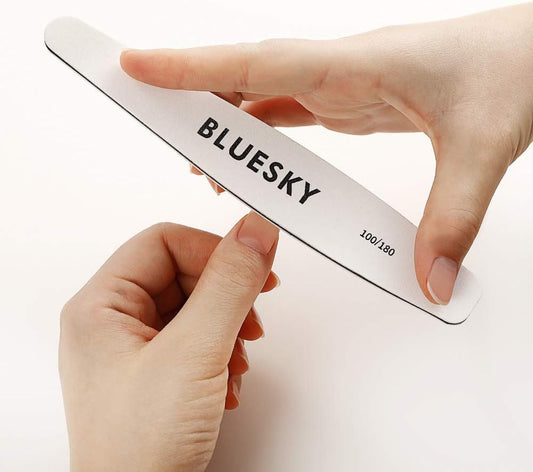 Bluesky Nail File, Rhombus, Professional Nail Tool For Gel Nails, Double Sided Dual Grade Grit 100/180, Emery Board, Manicure And Pedicure Accessories