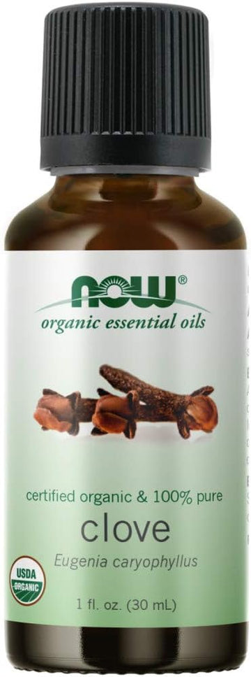 Now Essential Oils, Organic Clove Oil, Balancing Aromatherapy Scent, Steam Distilled, 100% Pure, Vegan, Child Resistant Cap, 1-Ounce
