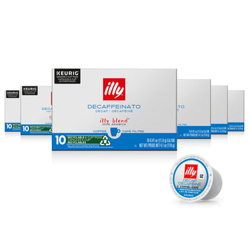 Illy Coffee K Cups - Coffee Pods For Keurig Coffee Maker – Classico Decaf Roast – Notes Of Caramel - Mild, Flavorful & Balanced Flavor Pods Of Coffee - No Preservatives – 10 Count, 6 Pack