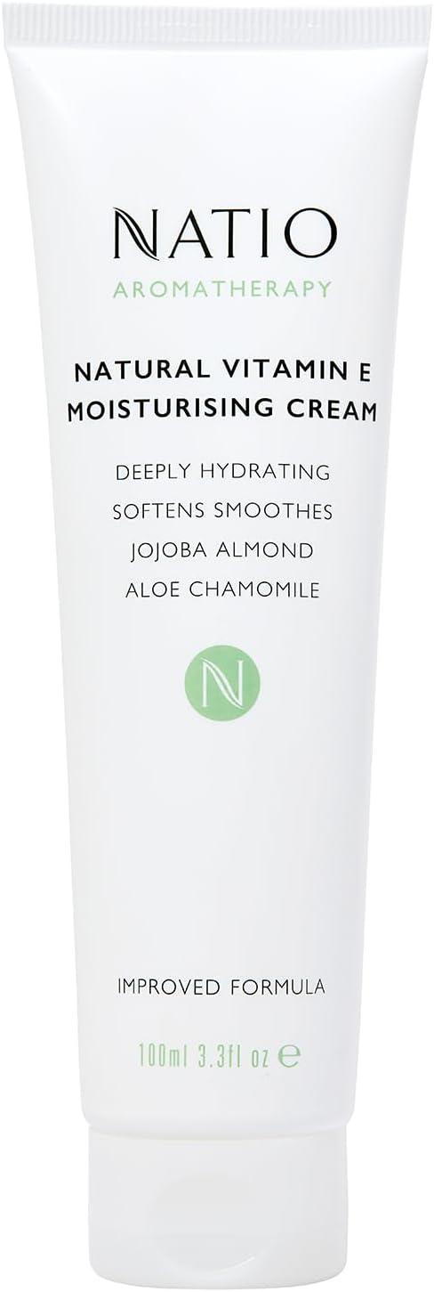 Natio Australia Aromatherapy Natural Vitamin E Moisturising Cream, 100 ml - Non-Greasy Aloe Vera Face Moisturiser - Deeply Hydrating Face Cream : Amazon.co.uk: Beauty