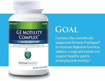 GI Motility Complex, 60 Capsules – All Natural Digestive Enzyme Support – Gut Health Supplement– Supports Gastrointestinal Motility and Transport – Aids Small Bowel and Stomach