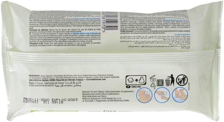 Toallitas Cambio Fresh & Natural Biodegradable Fibras 56 Unid