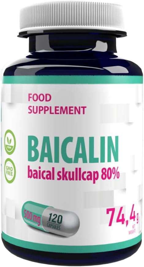 Hepatica Baicalin (Chinese Skullcap) 500Mg | 120 Vegan Capsules | High Strength Antioxidant & Immune Support | 3Rd Party Lab Tested | Gluten-Free & Non-Gmo