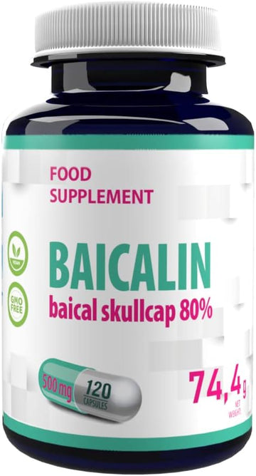Hepatica Baicalin (Chinese Skullcap) 500Mg | 120 Vegan Capsules | High Strength Antioxidant & Immune Support | 3Rd Party Lab Tested | Gluten-Free & Non-Gmo