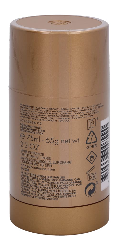 Paco Rabanne 1 Million Deodorant Stick 2Oz/ 75Ml For Men By 2Fl Ounce