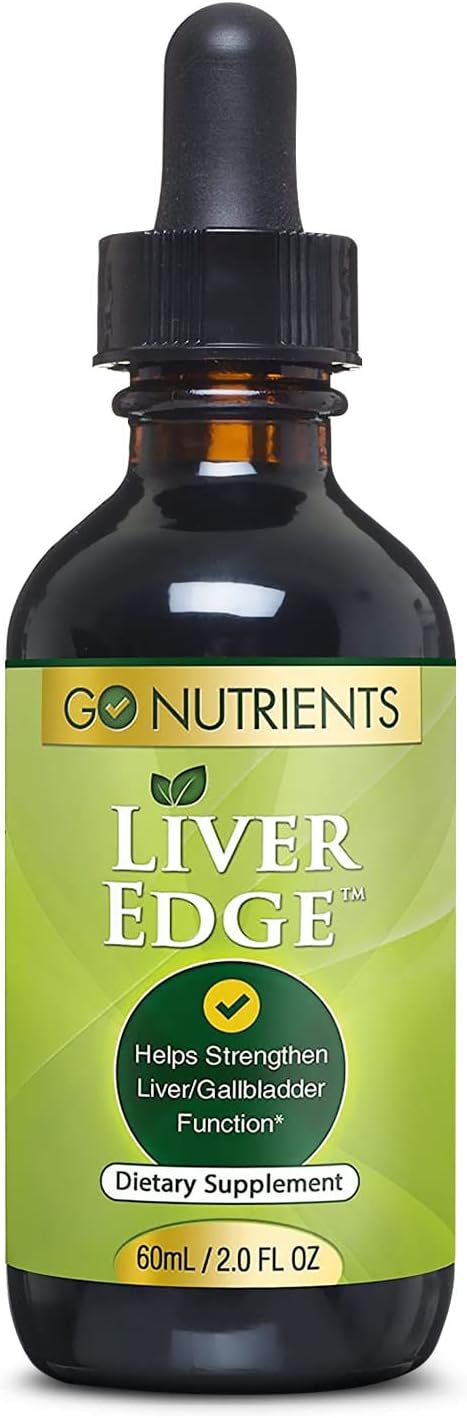 Go Nutrients Liver Edge - Liver Cleanse Detox & Repair Fatty Liver Health Formula | Milk Thistle Silymarin, Dandelion Root, Artichoke Extract & More for Liver Support Supplement - 2oz | 48 Servings