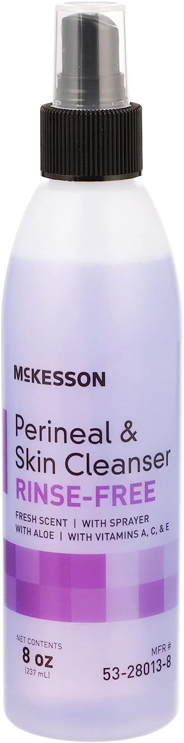 McKesson Perineal Skin Cleanser, Rinse-Free, Fresh Scent, 8 oz, 5 Count