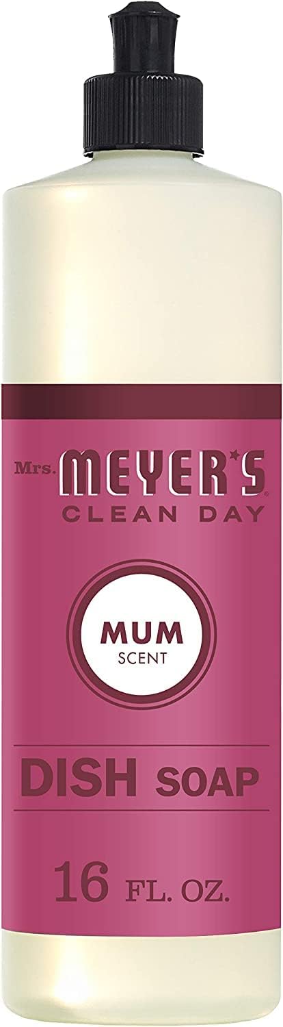 MRS. MEYER'S CLEAN DAY Liquid Dish Soap, Biodegradable Formula, Mum, 16 Fl Oz. (Pack of 3)