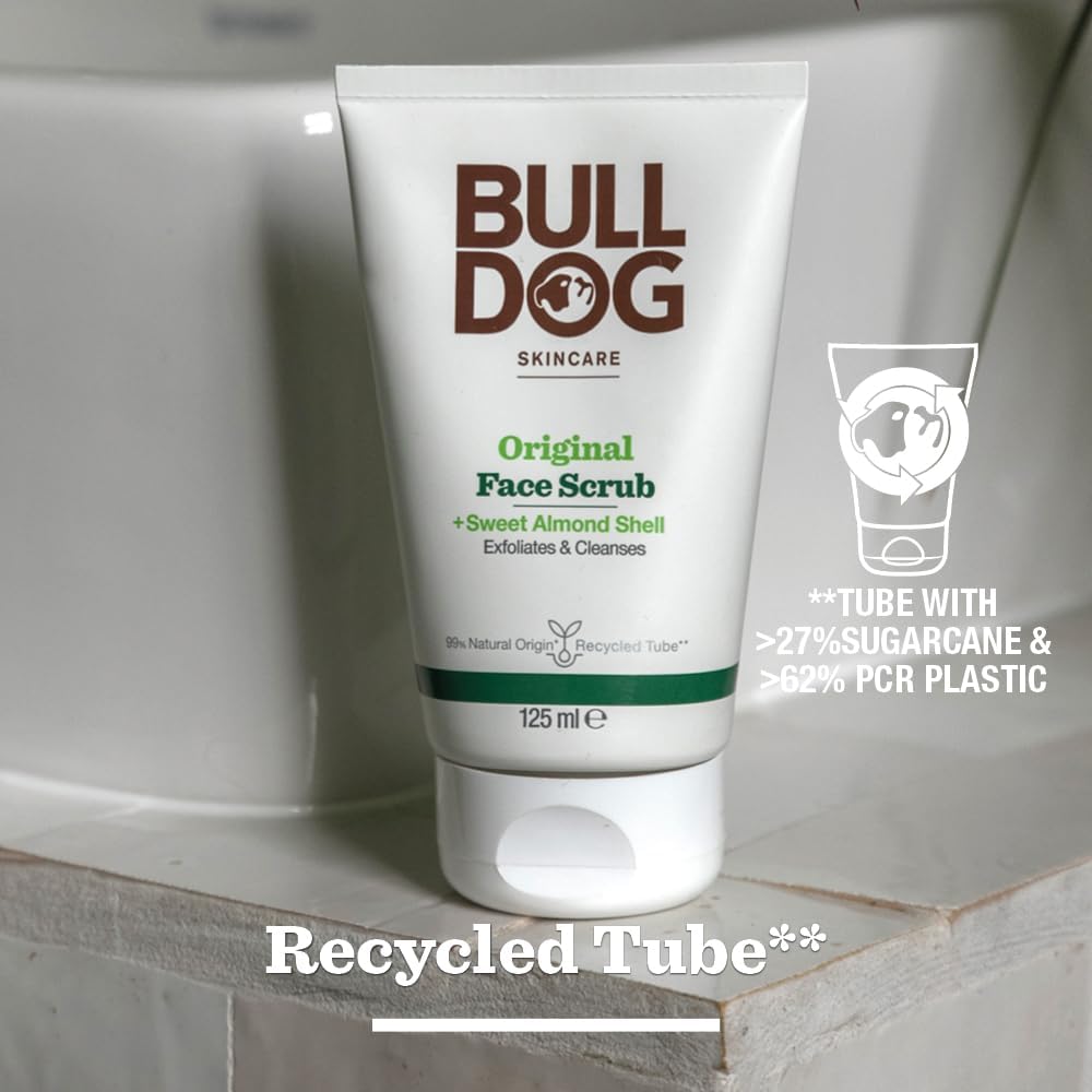 BULLDOG SKINCARE - Original Face Scrub For Men Exfoliating Almond Shell Scrub 125 ml : Amazon.co.uk: Beauty