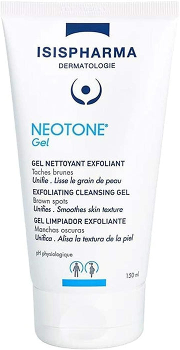 Isispharma Neotone Gel - Exfoliating Face Wash - Cleansing Gel For Pigmented Skin - Natural Exfoliating Beads, Salicylic And Ascorbic Acid, Licorice Extract - Made In France