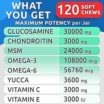 Glucosamine Dog Treats + Grass Treatment for Dog Urine Bundle - Hip Support and Joint Pain Relief Supplement w/ Chondroitin, MSM, Omega-3 + Pee Lawn Repair w Probiotics - Dog Urine Neutralizer : Pet Supplies