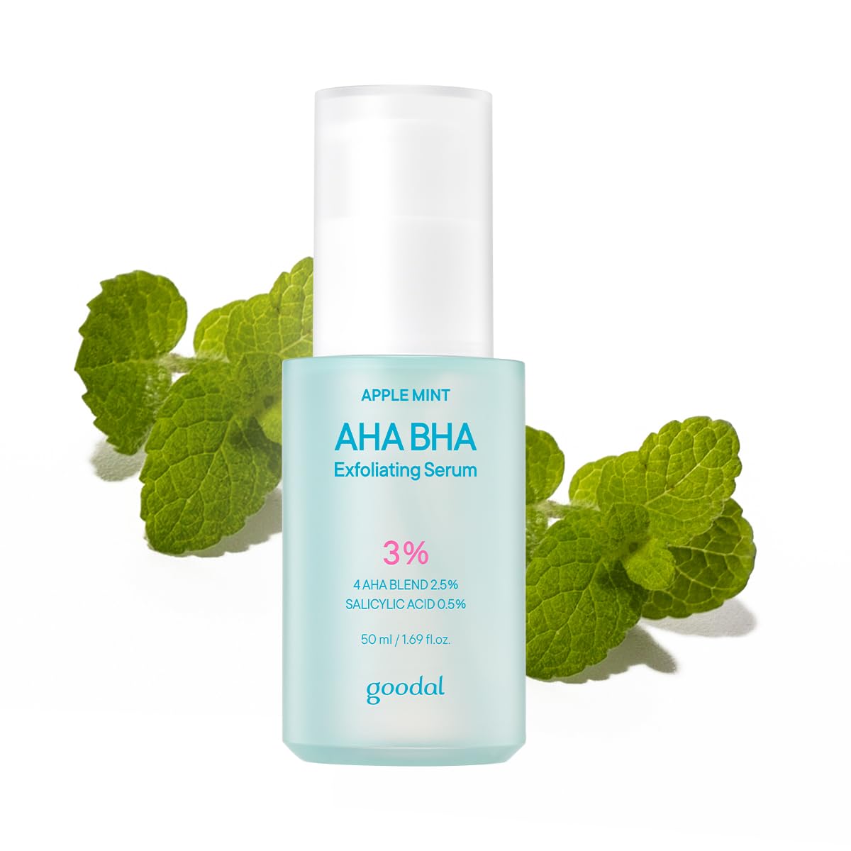 Goodal Apple Mint Aha Bha Exfoliating Serum, 2.5% Aha, 0.5% Bha Salicylic Acid For Blackheads Enlarged Pores Wrinkles And Fine Lines Face Exfoliators, 18 Free Formula, 1.69 Fl. Oz