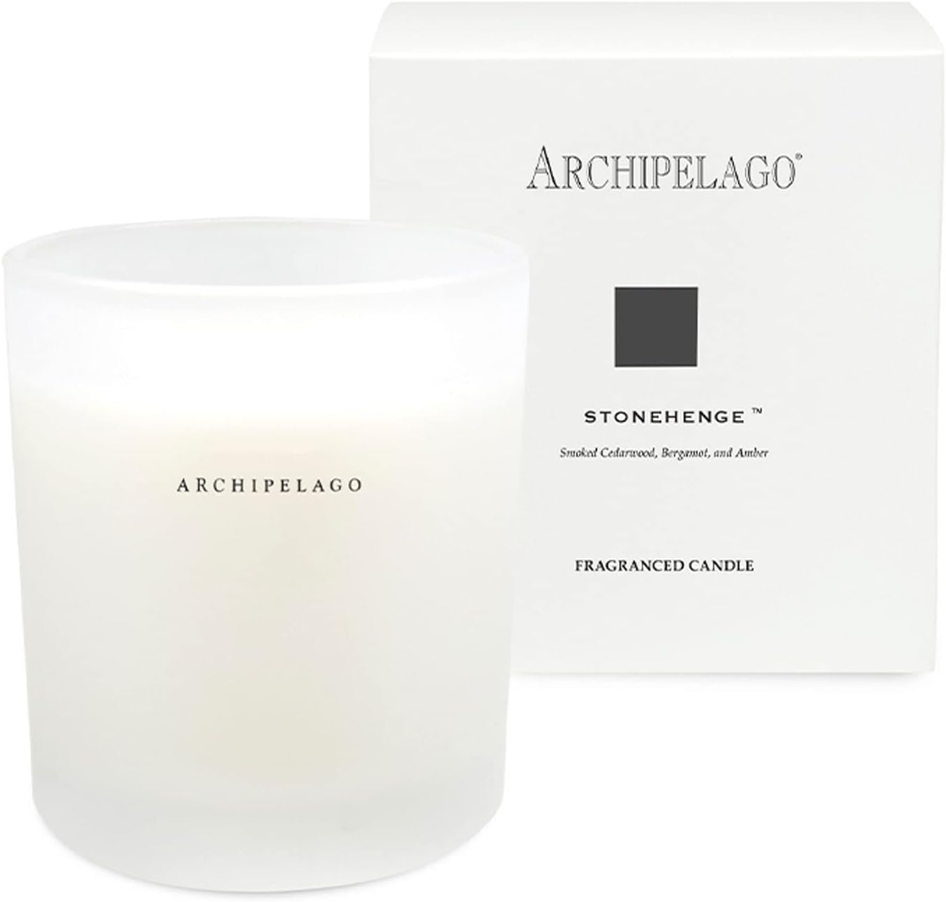 Archipelago Botanicals Stonehenge Boxed Candle. Worldly Scent of Smoked Cedarwood, Bergamot and Amber. Natural Coconut Wax Burns 60 Hours (10 oz)