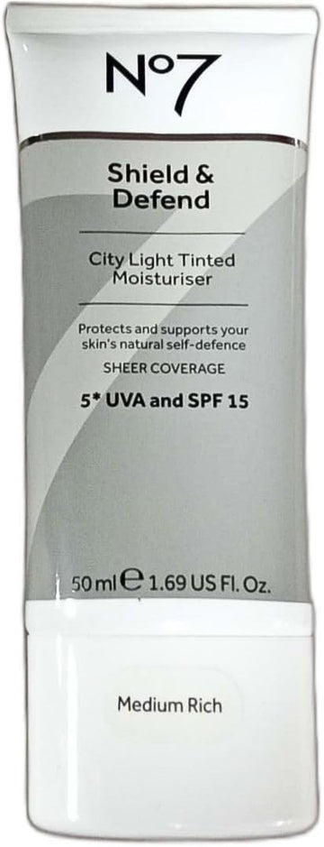 No7 Shield & Defend City Light Tinted Moisturiser - Medium Rich With 5* Uva + Spf 15 50Ml