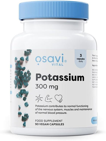 Osavi Potassium 300Mg – 90 Vegan Capsules | Highly Absorbable Potassium Citrate For Nervous System, Muscle Function, And Blood Pressure Support | Clean Label, Vegan Friendly