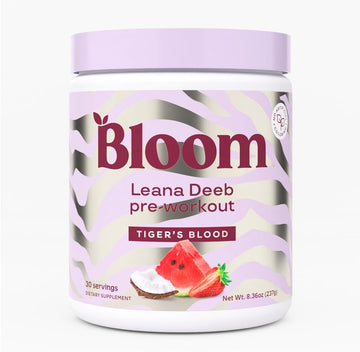 Bloom Nutrition Pre Workout Powder for Women by Leana Deeb - Preworkout Focus Blend with Amino Acids, Beta Alanine, Ginseng, L-Tyrosine & Natural Caffeine - Sugar Free & Keto Drink Mix (Tiger's Blood)
