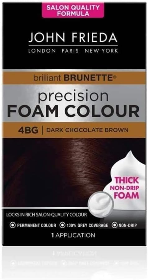 John Frieda Precision Foam Colour 4Bg, Salon Finish Hair Dye, 100 Percent Grey Coverage, Dark Chocolate Brown, 1 Count (Pack Of 1) : Amazon.co.uk: Beauty