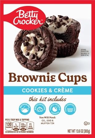 Betty Crocker Brownie Cups Mix, Cookies and Crème, 13.6 oz