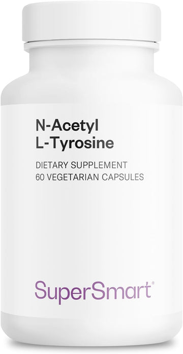 Supersmart - N-Acetyl L-Tyrosine Supplement 900Mg Per Day (High Strength) - Nalt N-Acetyl L-Tyrosine - Nootropic Amino Acids | Non-Gmo & Gluten Free - 60 Vegetarian Capsules
